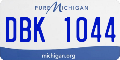 MI license plate DBK1044