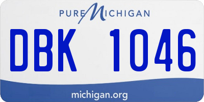 MI license plate DBK1046