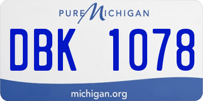 MI license plate DBK1078