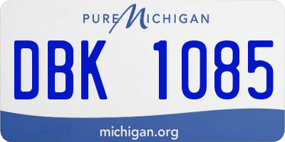 MI license plate DBK1085
