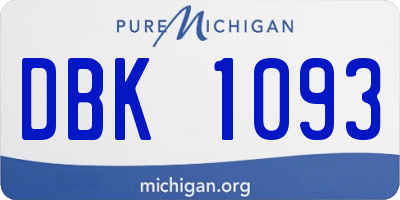 MI license plate DBK1093