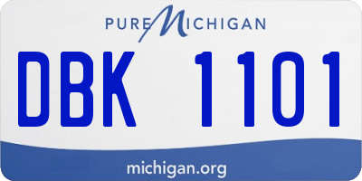 MI license plate DBK1101