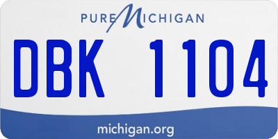 MI license plate DBK1104