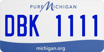 MI license plate DBK1111