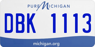 MI license plate DBK1113