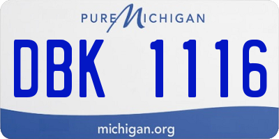 MI license plate DBK1116