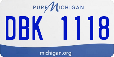 MI license plate DBK1118