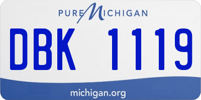MI license plate DBK1119