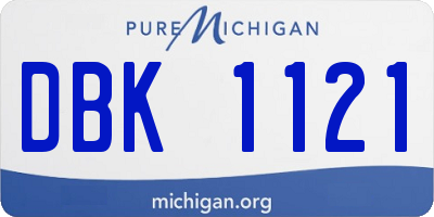 MI license plate DBK1121
