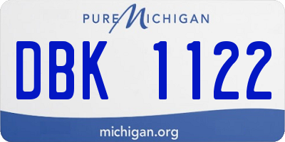 MI license plate DBK1122