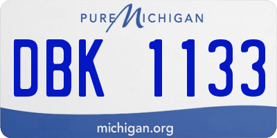 MI license plate DBK1133