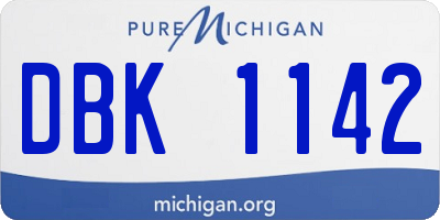 MI license plate DBK1142
