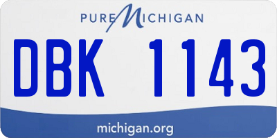 MI license plate DBK1143