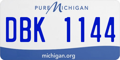 MI license plate DBK1144