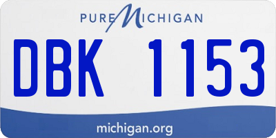 MI license plate DBK1153