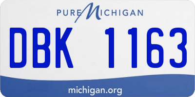 MI license plate DBK1163