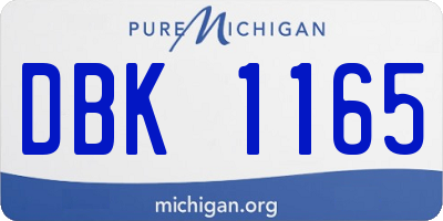 MI license plate DBK1165