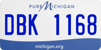 MI license plate DBK1168