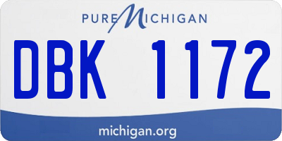 MI license plate DBK1172