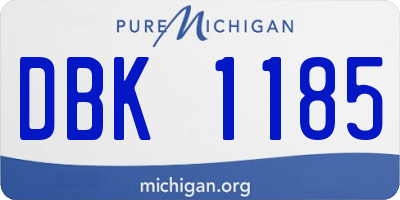 MI license plate DBK1185