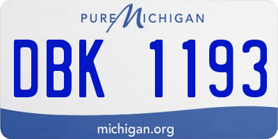 MI license plate DBK1193