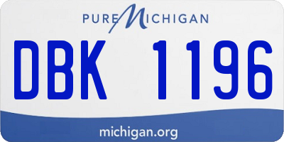 MI license plate DBK1196
