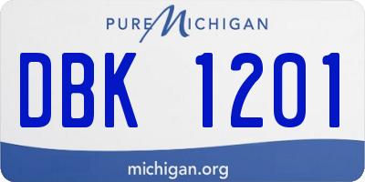 MI license plate DBK1201