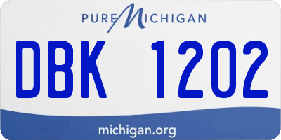 MI license plate DBK1202