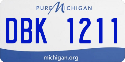MI license plate DBK1211