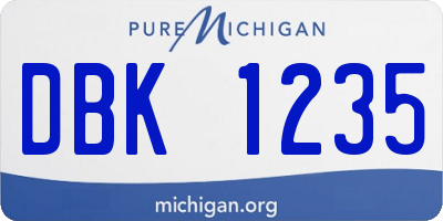 MI license plate DBK1235