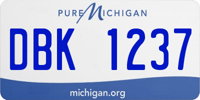 MI license plate DBK1237