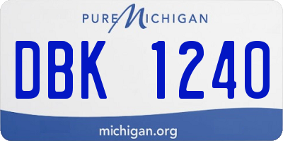 MI license plate DBK1240