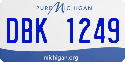 MI license plate DBK1249