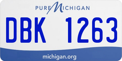 MI license plate DBK1263