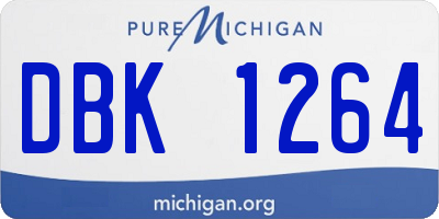 MI license plate DBK1264