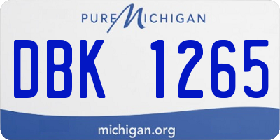 MI license plate DBK1265