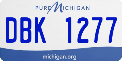 MI license plate DBK1277