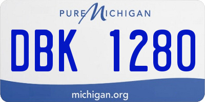 MI license plate DBK1280