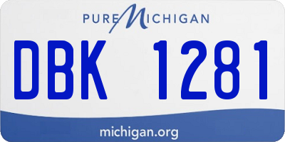 MI license plate DBK1281