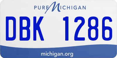 MI license plate DBK1286