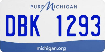 MI license plate DBK1293