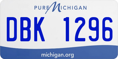 MI license plate DBK1296