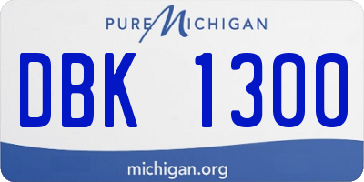 MI license plate DBK1300