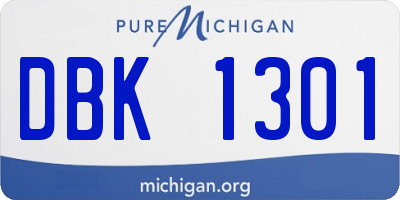 MI license plate DBK1301