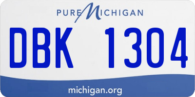 MI license plate DBK1304