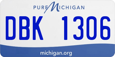 MI license plate DBK1306