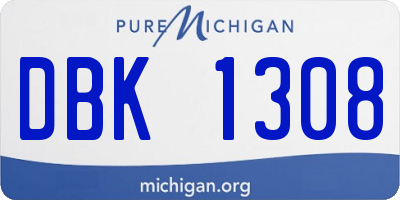 MI license plate DBK1308