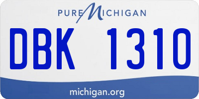 MI license plate DBK1310