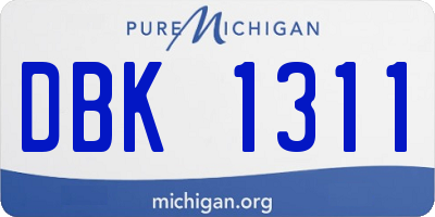 MI license plate DBK1311