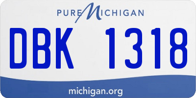 MI license plate DBK1318